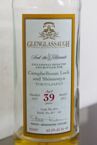 Glenglassaugh 39yo 1973/2012 (46.3%, OB, for CampbeltownLoch & Shinanoya, Hogshead, Cask# 874)　